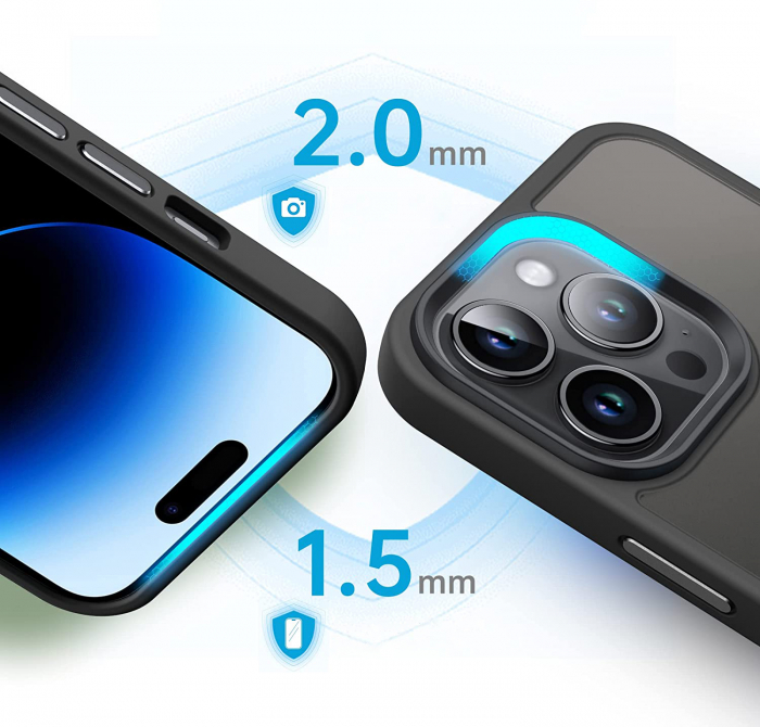 Husă pentru iPhone 14 PRO MAX, ultra slim, Antișoc, Negru [2]