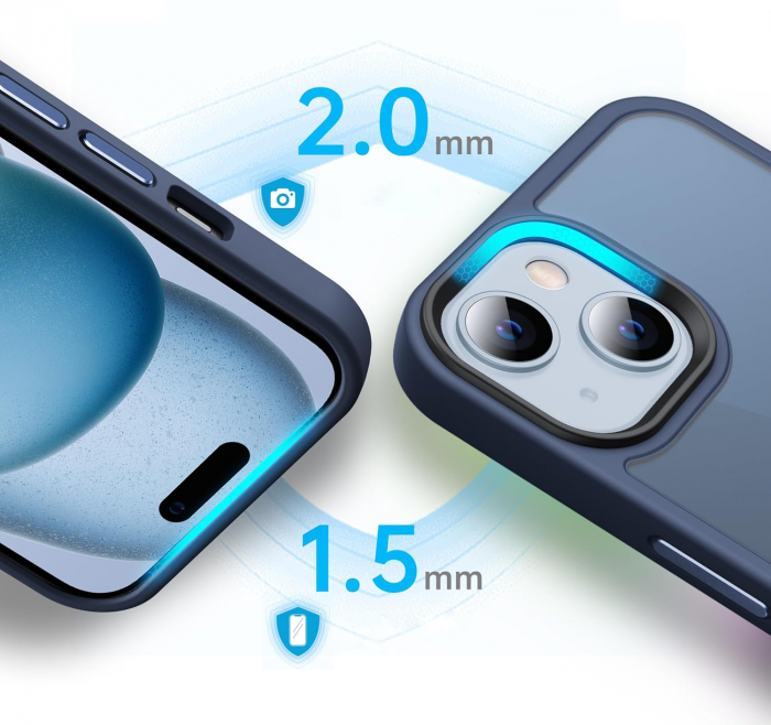 Husă pentru IPhone 15, MagSafe, ultra slim, Antișoc, Blue [2]