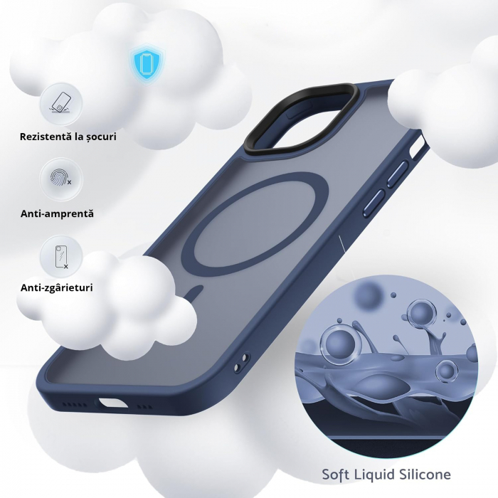 Husă pentru IPhone 15, MagSafe, ultra slim, Antișoc, Blue [6]