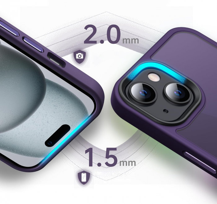 Husă pentru IPhone 15, MagSafe, ultra slim, Antișoc, Purple [2]