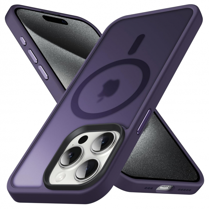Husă pentru IPhone 15 PRO, MagSafe, ultra slim, Antișoc, Purple [1]