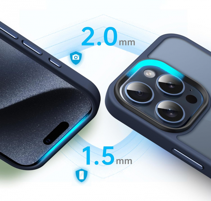 Husă pentru IPhone 15 PRO MAX, MagSafe, ultra slim, Antișoc, Blue [2]