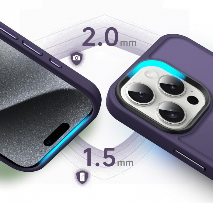 Husă pentru IPhone 15 PRO MAX, MagSafe, ultra slim, Antișoc, Purple [2]