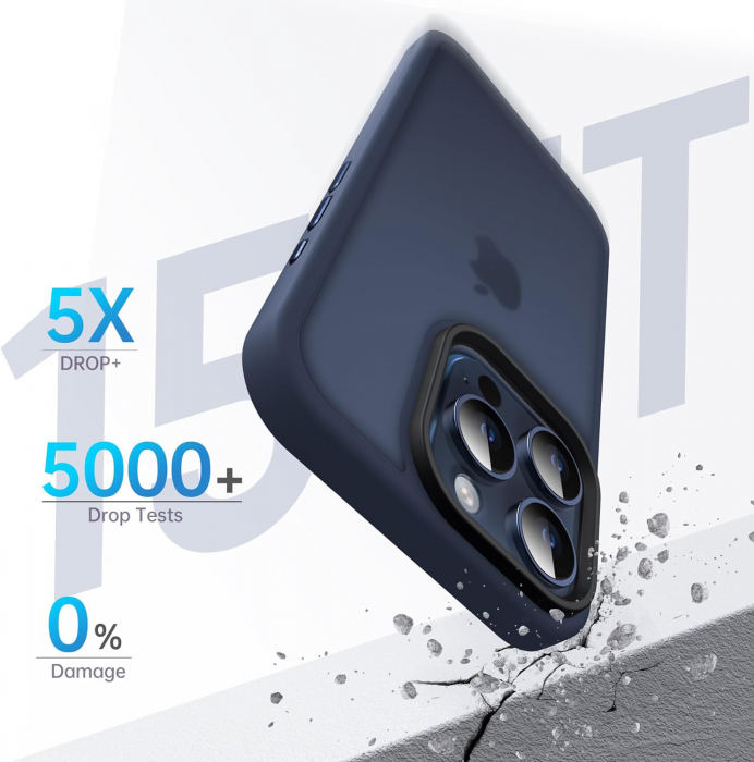 Husă pentru iPhone 15 PRO MAX, ultra slim, Antișoc, Blue [2]