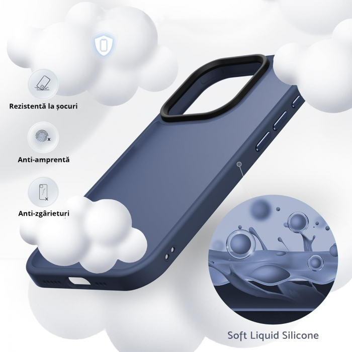 Husă pentru iPhone 15 PRO MAX, ultra slim, Antișoc, Blue [6]