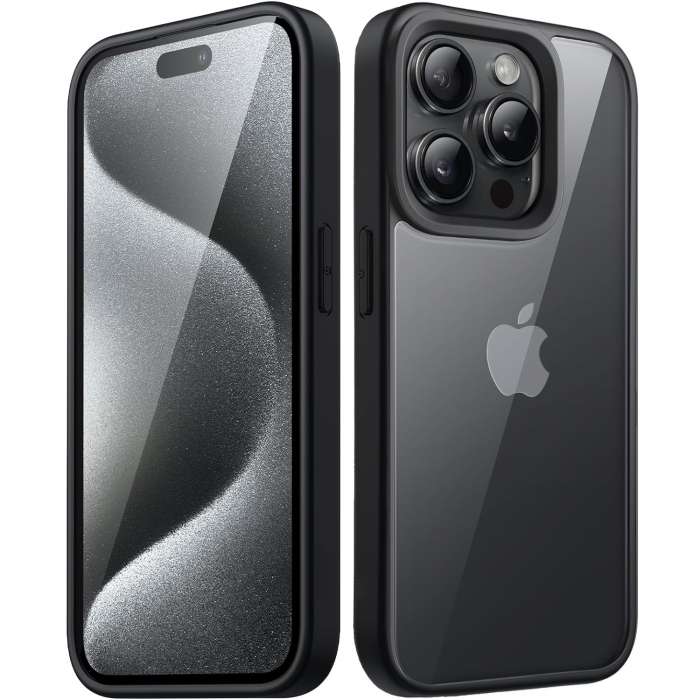 Husă pentru iPhone 15 PRO MAX, ultra slim, Antișoc, hardcase, Negru [1]
