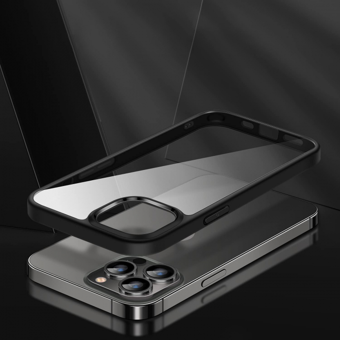 Husă pentru iPhone 15 PRO MAX, ultra slim, Antișoc, hardcase, Negru [7]