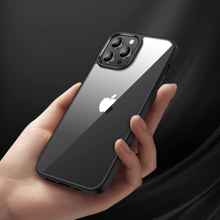 Husă pentru iPhone 15 PRO MAX, ultra slim, Antișoc, hardcase, Negru [8]