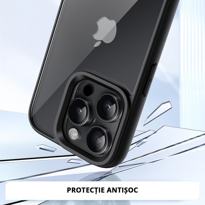 Husă pentru iPhone 15 PRO MAX, ultra slim, Antișoc, hardcase, Negru [3]