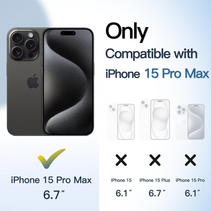 Husă pentru iPhone 15 PRO MAX, ultra slim, Antișoc, hardcase, Negru [2]