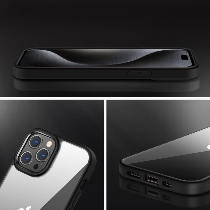 Husă pentru iPhone 15 PRO MAX, ultra slim, Antișoc, hardcase, Negru [6]