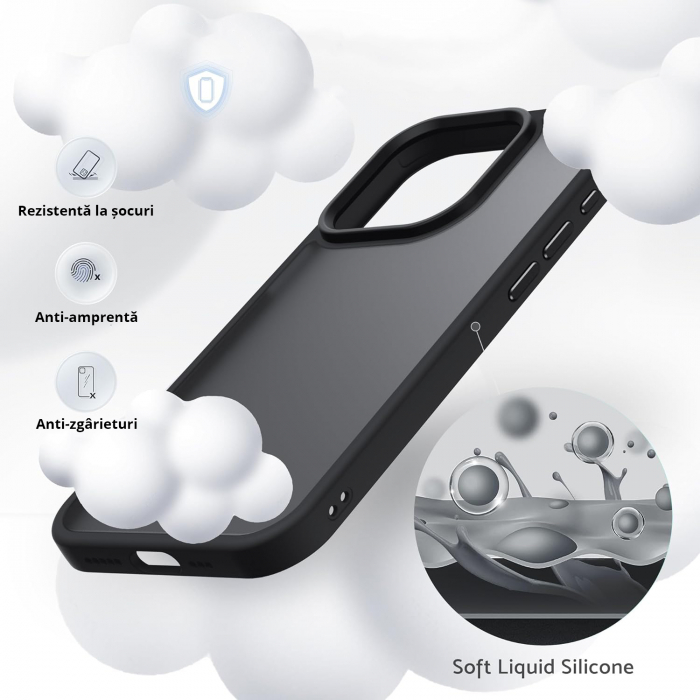 Husă pentru iPhone 15 PRO MAX, ultra slim, Antișoc, Negru [6]