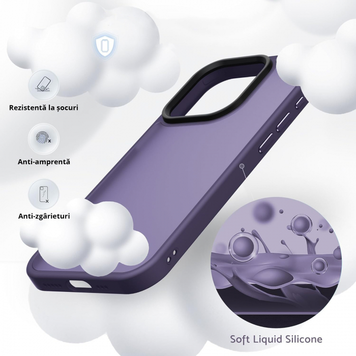 Husă pentru iPhone 15 PRO MAX, ultra slim, Antișoc, Purple [6]