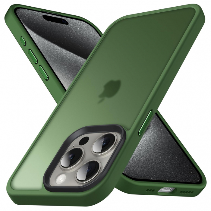 Husă pentru iPhone 15 PRO MAX, ultra slim, Antișoc, Verde [1]