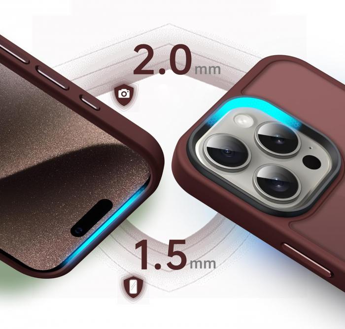 Husă pentru IPhone 15 PRO MAX, ultra slim, Antișoc, Wine Red [2]