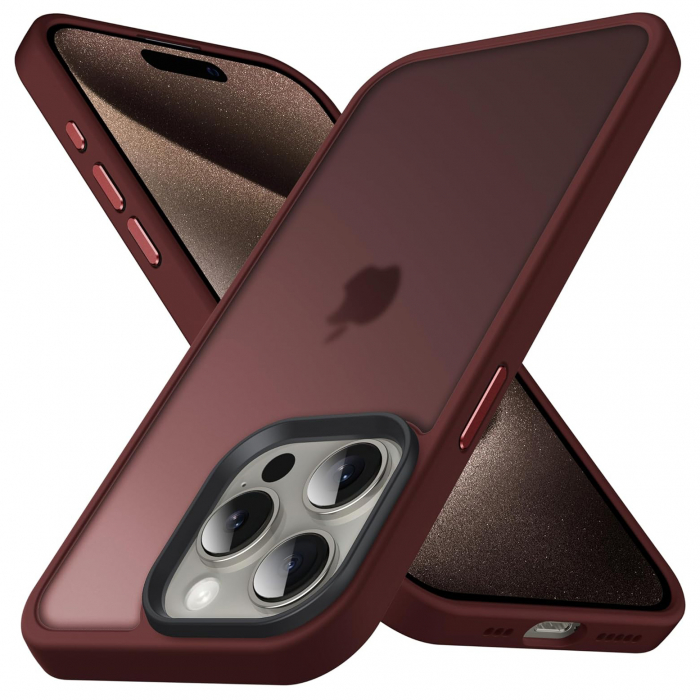 Husă pentru iPhone 15 PRO MAX, ultra slim, Antișoc, Wine Red [1]