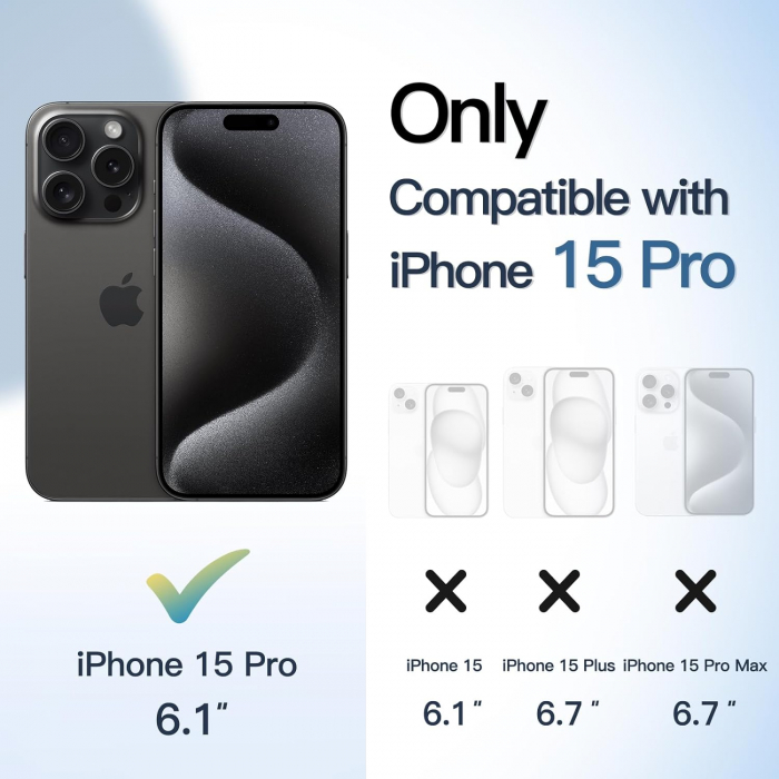 Husă pentru iPhone 15 PRO, ultra slim, Antișoc, hardcase, Negru [2]