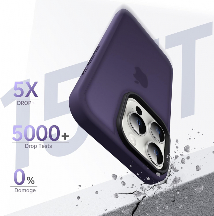 Husă pentru iPhone 15 PRO, ultra slim, Antișoc, Purple [2]