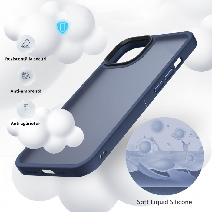 Husă pentru iPhone 15, ultra slim, Antișoc, Blue [6]