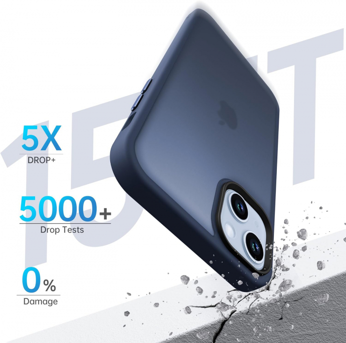 Husă pentru iPhone 15, ultra slim, Antișoc, Blue [2]