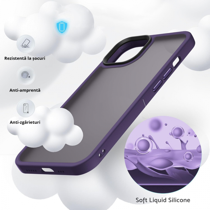 Husă pentru iPhone 15, ultra slim, Antișoc, Purple [6]