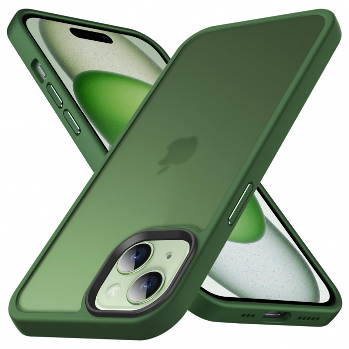Husă pentru iPhone 15, ultra slim, Antișoc, Verde [1]