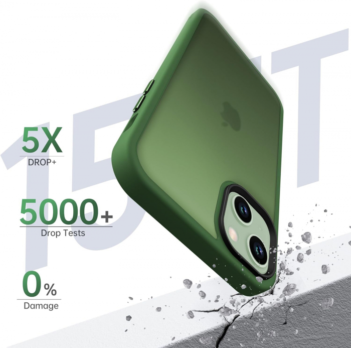 Husă pentru iPhone 15, ultra slim, Antișoc, Verde [2]