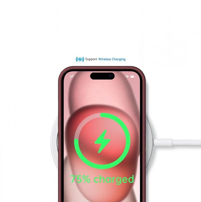 Husă pentru iPhone 15, ultra slim, Antișoc, Wine Red [4]