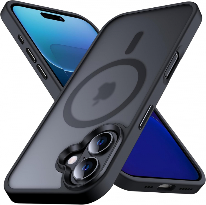 Husă pentru IPhone 16, MagSafe, ultra slim, Antișoc, Negru [1]