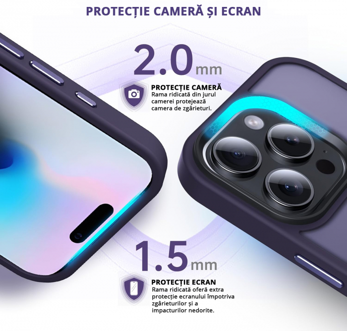 Husă pentru IPhone 16 PRO, MagSafe, ultra slim, Antișoc, Purple [2]