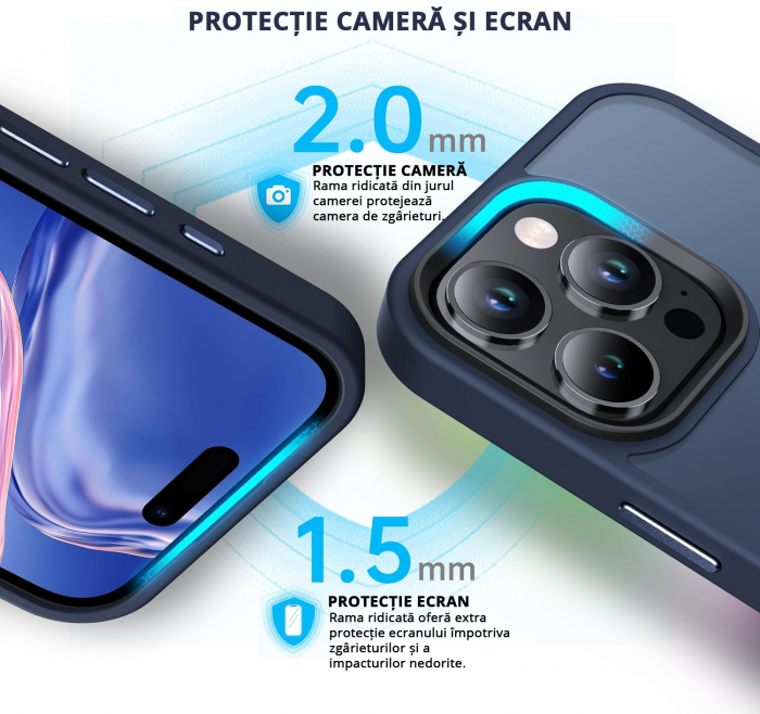 Husă pentru iPhone 16 PRO MAX, ultra slim, Antișoc, Blue [2]