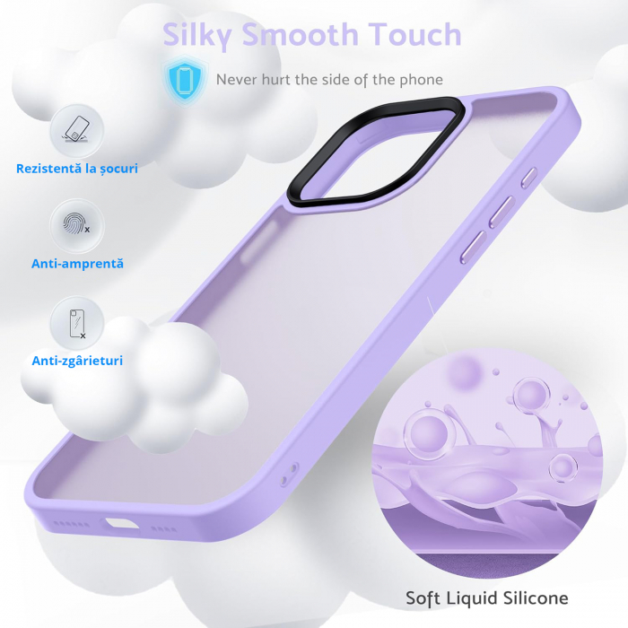Husă pentru iPhone 16 PRO MAX, ultra slim, Antișoc, Light Purple [6]