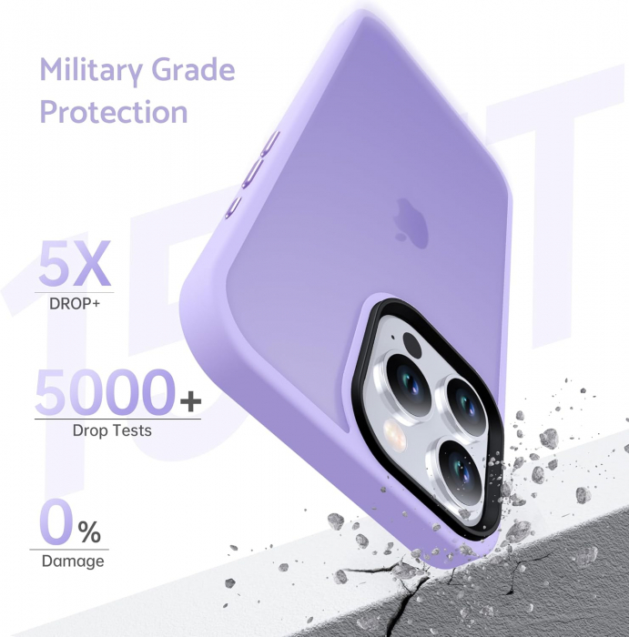 Husă pentru iPhone 16 PRO MAX, ultra slim, Antișoc, Light Purple [3]