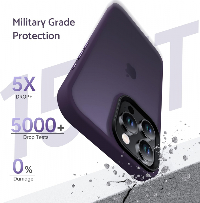 Husă pentru iPhone 16 PRO MAX, ultra slim, Antișoc, Purple [3]