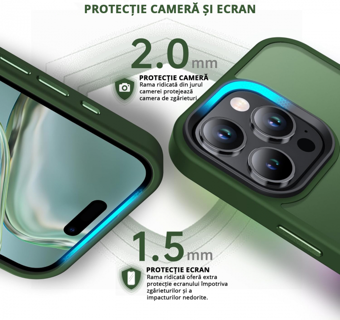 Husă pentru iPhone 16 PRO MAX, ultra slim, Antișoc, Verde [2]