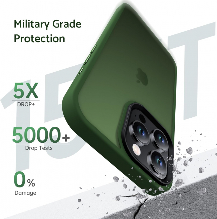 Husă pentru iPhone 16 PRO MAX, ultra slim, Antișoc, Verde [3]