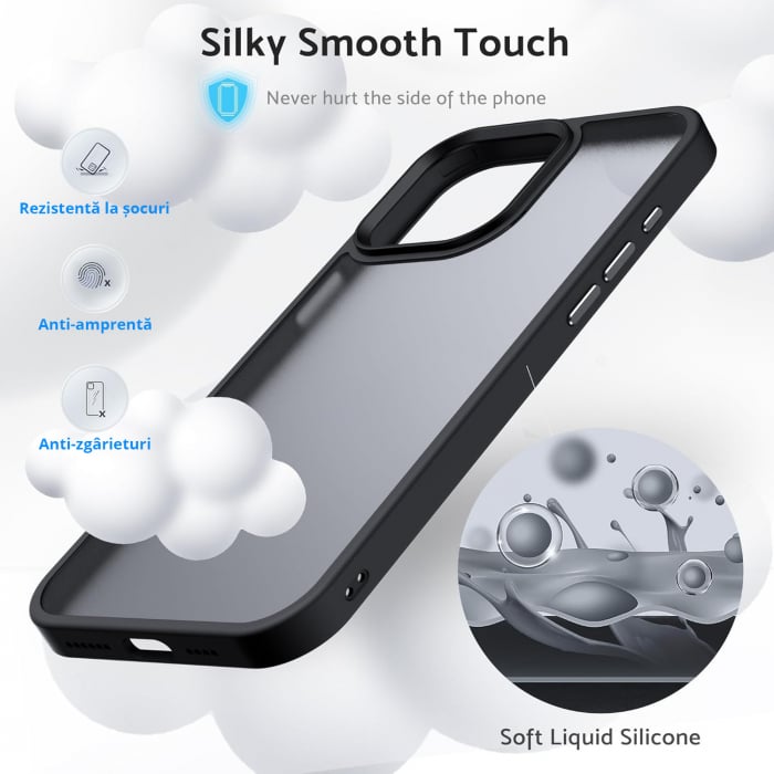 Husă pentru iPhone 16 PRO, ultra slim, Antișoc, Negru [6]