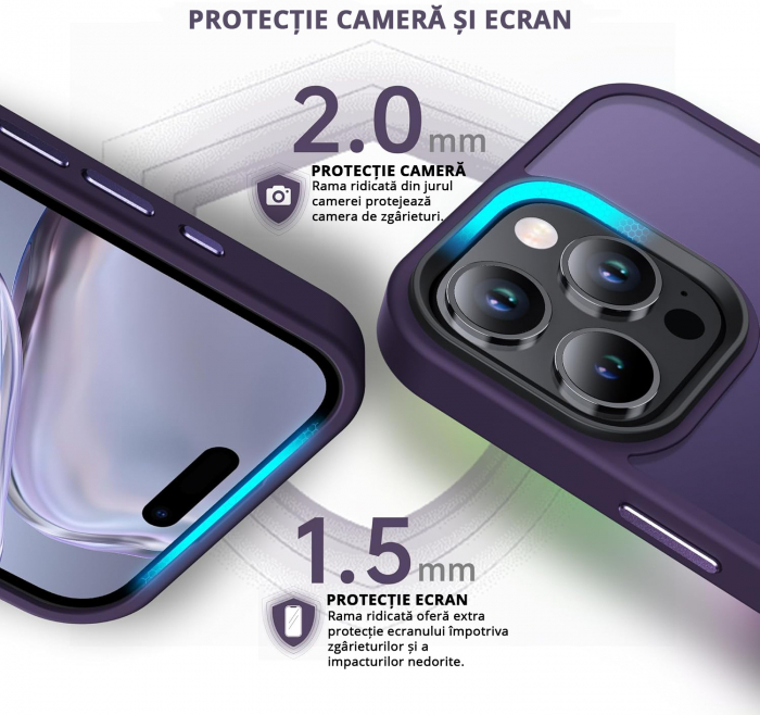 Husă pentru iPhone 16 PRO, ultra slim, Antișoc, Purple [2]