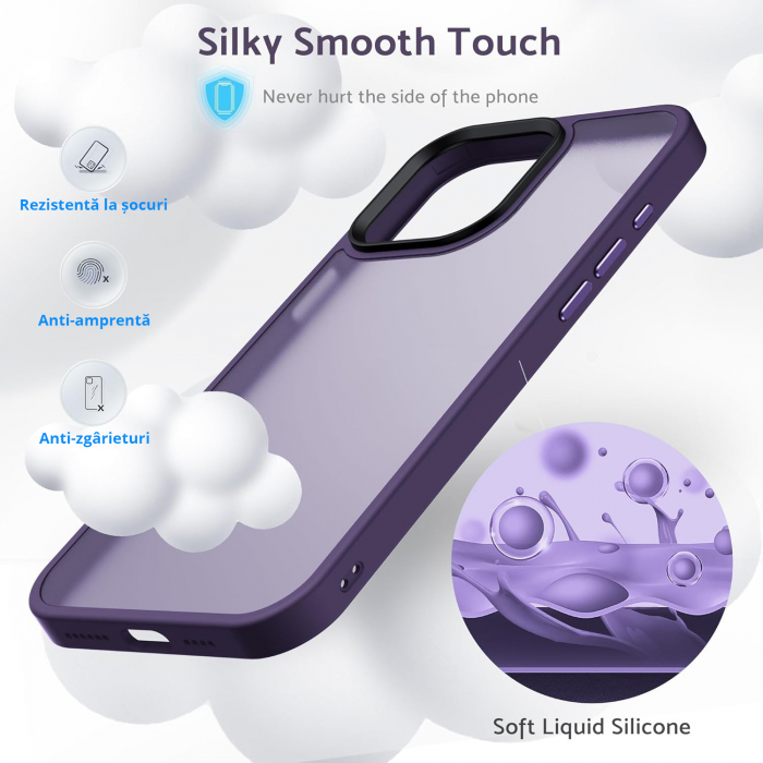 Husă pentru iPhone 16 PRO, ultra slim, Antișoc, Purple [6]