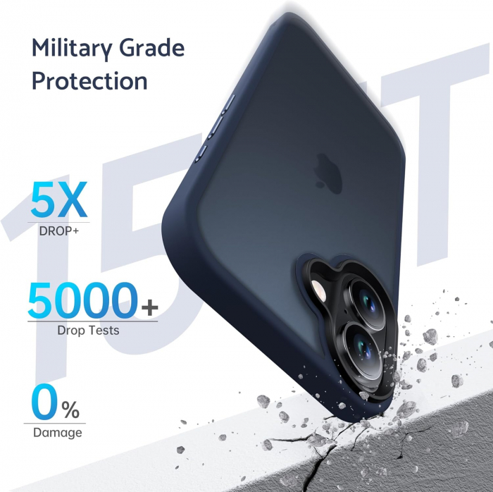Husă pentru iPhone 16, ultra slim, Antișoc, Blue [3]