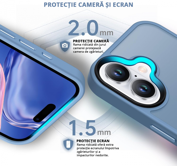 Husă pentru iPhone 16, ultra slim, Antișoc, Light Blue [2]