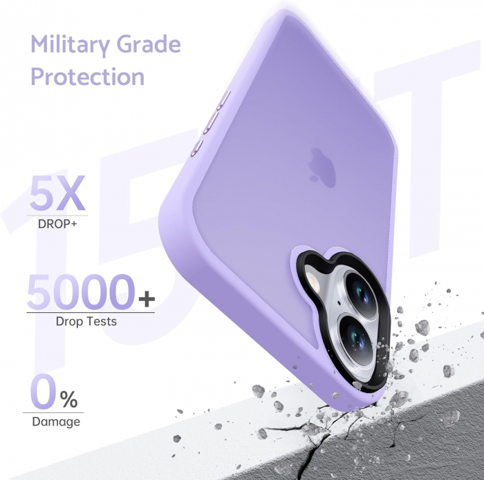 Husă pentru iPhone 16, ultra slim, Antișoc, Light Purple [3]