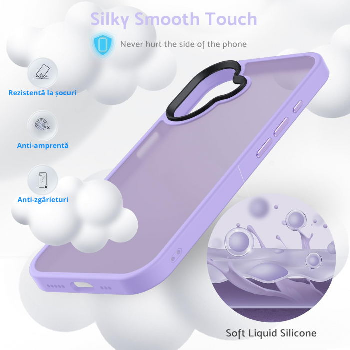 Husă pentru iPhone 16, ultra slim, Antișoc, Light Purple [6]