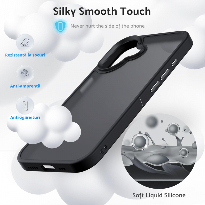 Husă pentru iPhone 16, ultra slim, Antișoc, Negru [6]