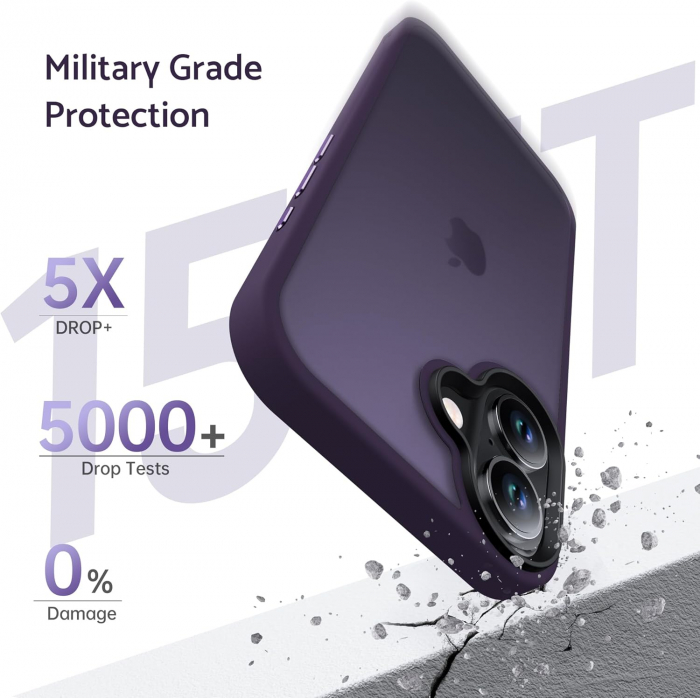 Husă pentru iPhone 16, ultra slim, Antișoc, Purple [3]