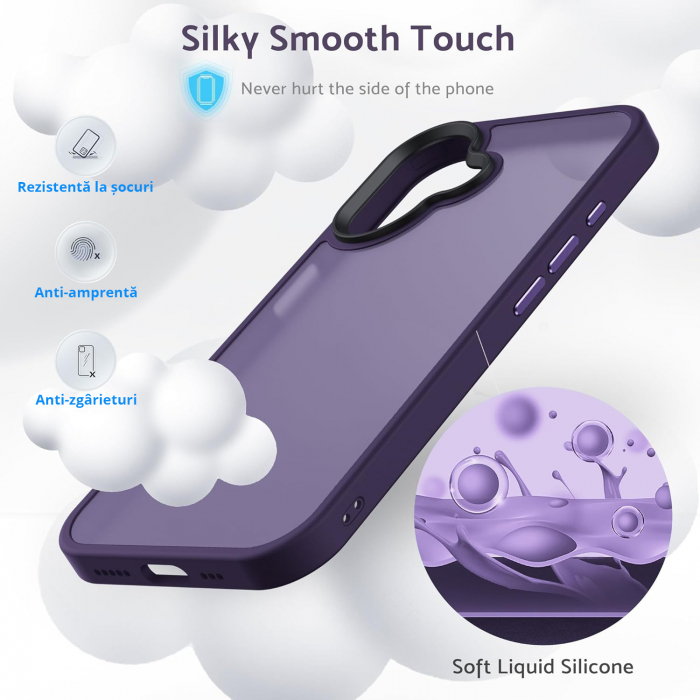 Husă pentru iPhone 16, ultra slim, Antișoc, Purple [6]
