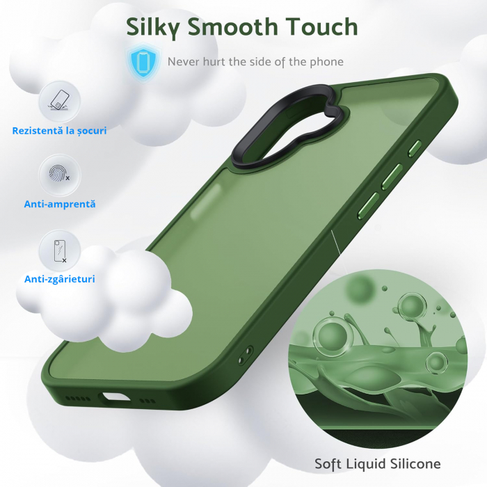 Husă pentru iPhone 16, ultra slim, Antișoc, Verde [6]