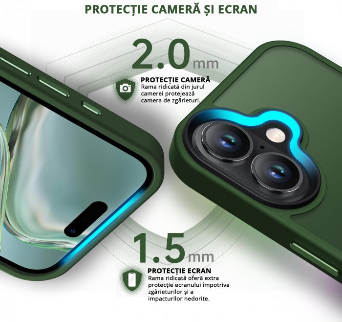 Husă pentru iPhone 16, ultra slim, Antișoc, Verde [2]