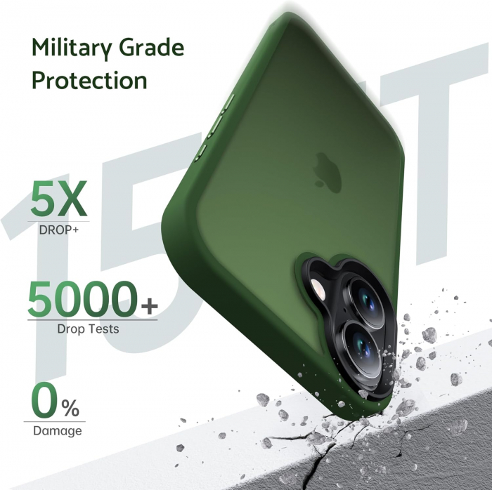 Husă pentru iPhone 16, ultra slim, Antișoc, Verde [3]
