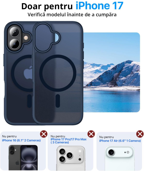 Husă pentru IPhone 17, MagSafe, ultra slim, Antișoc, Blue [2]